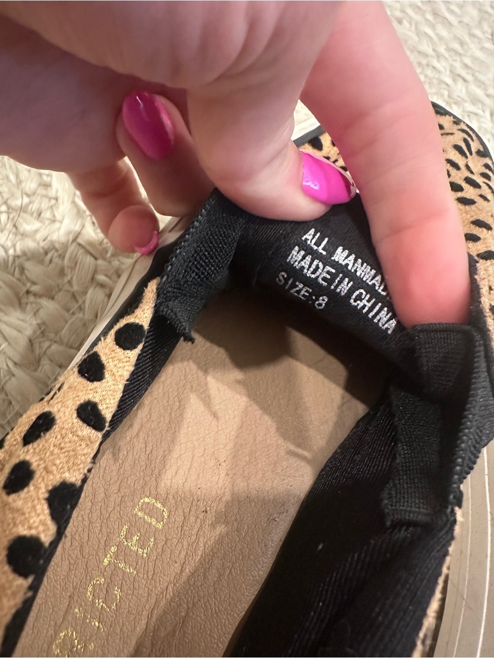 Restricted Tan and Black Cheetah Print Slip-On Espadrilles - Picture 3 of 4